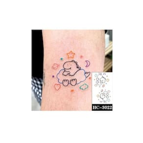 Tatuagem Temporária Infantil Dinossauro Nuvem
