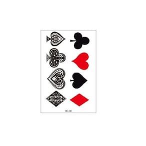 Tatuagem Temporária Delicada Cartela Poker Carta Baralho