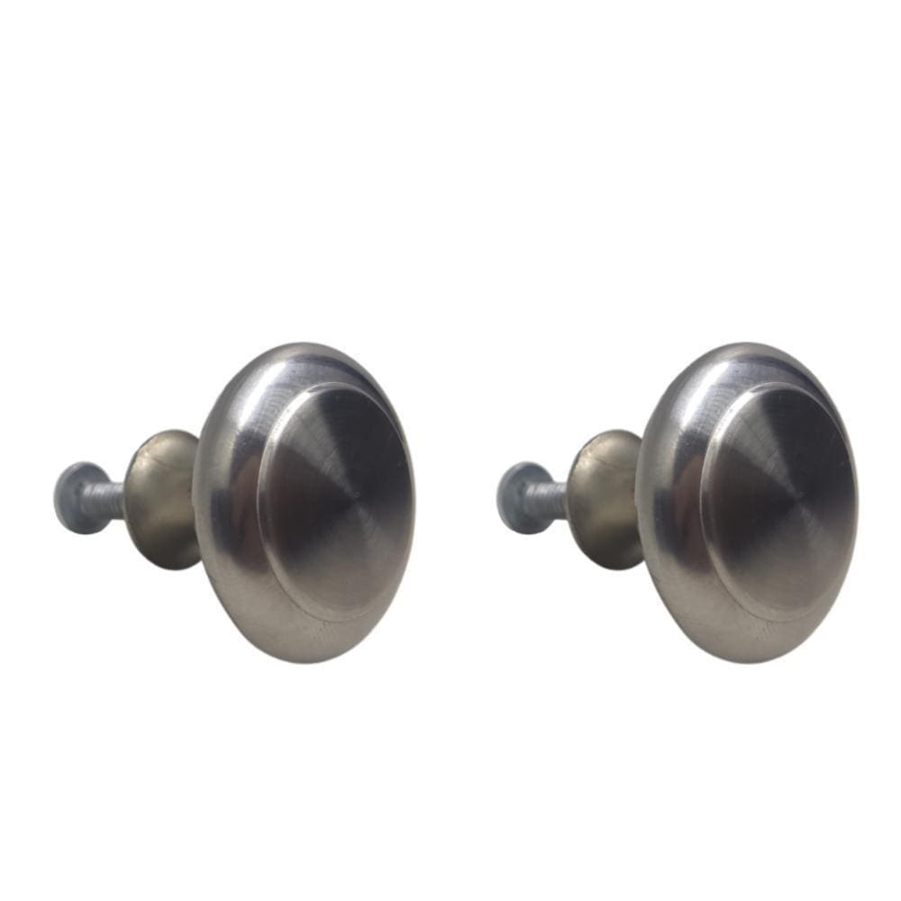 02 Puxador Decorativa Para Moveis Botão Inox Escovado 27Mm