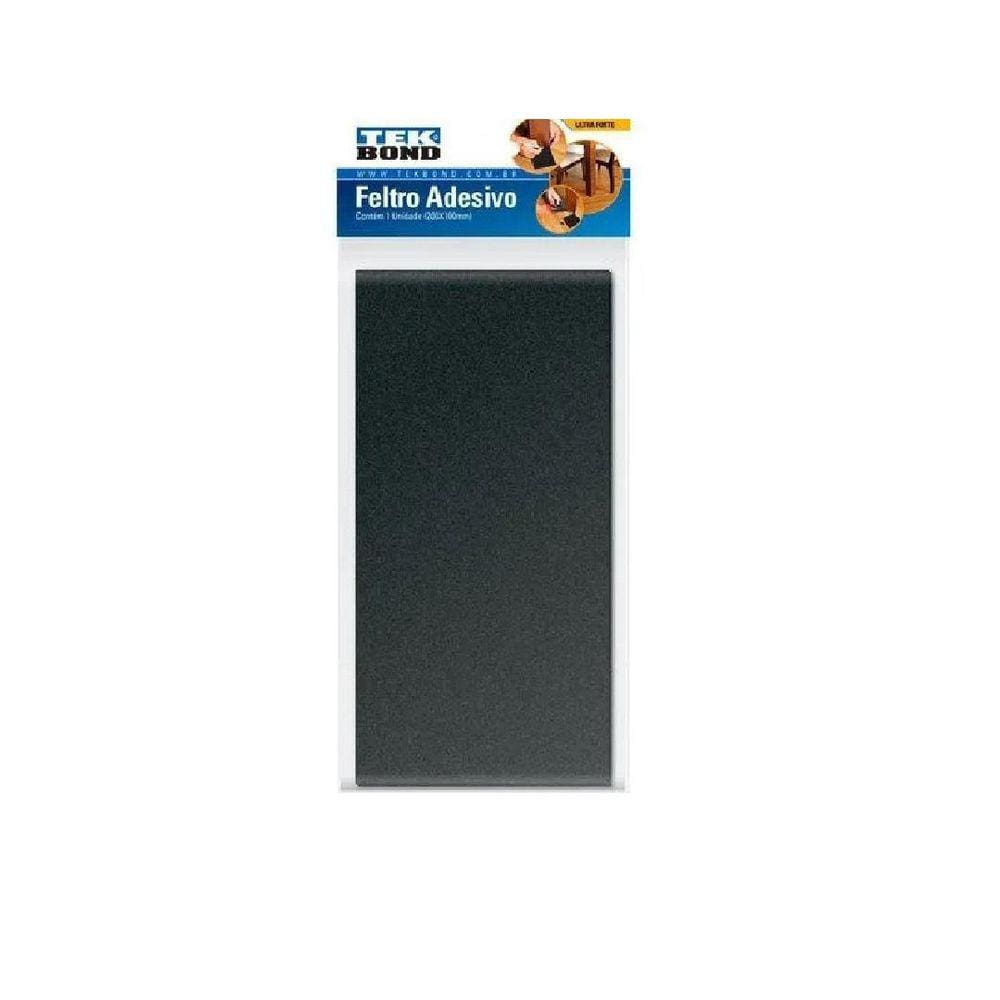 Feltro Retangular 200X100 Preto Cartela Com 1 Tekbond