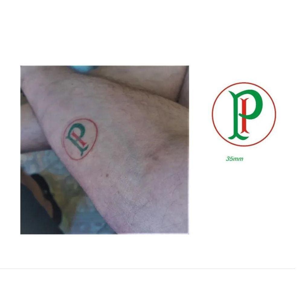 Tatuagem Temporária Símbolos Time Sociedade Palmeiras 35Mm