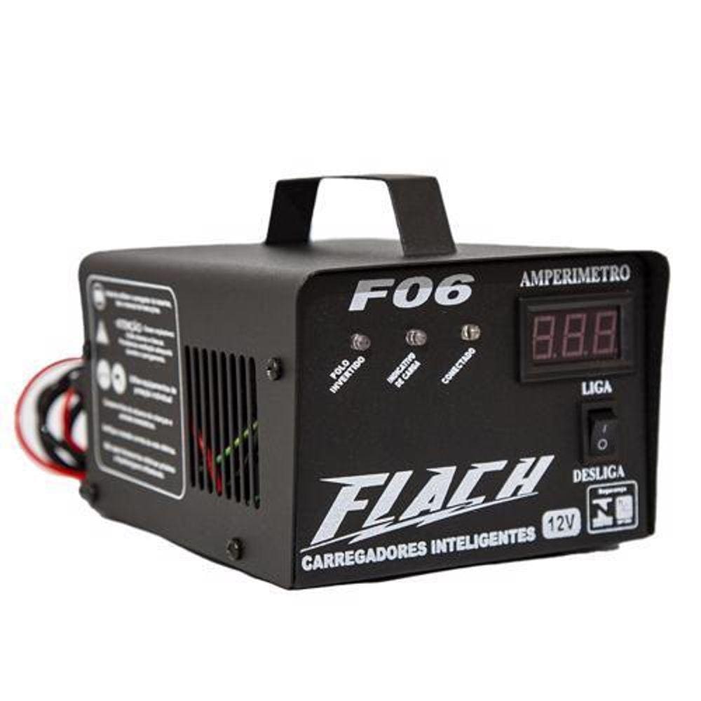 Carregador Inteligente De Bateria 6A-12V Bivolt F06 - Flach