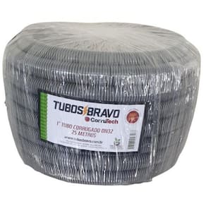 Conduíte Eletr. Corrugado Cinza 1 X 25M - Anti-Chama Pvc