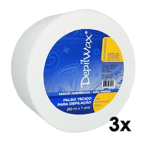 Kit 3 Rolos Depilação Lenço Falso Tecido 50 M Depilwax
