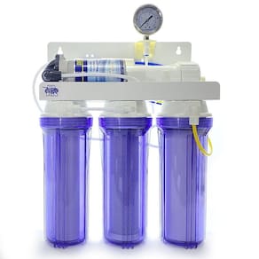 Filtro Osmose Reversa 50Gpd Com Manômetro Bomba Transparente