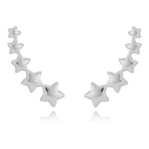 Brinco Ear Cuff Estrelas Folheado Antialérgico - Prateado