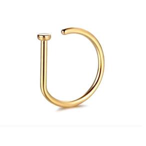Piercing Argola Titânio D-Ring Nariz 8 Mm Dourado