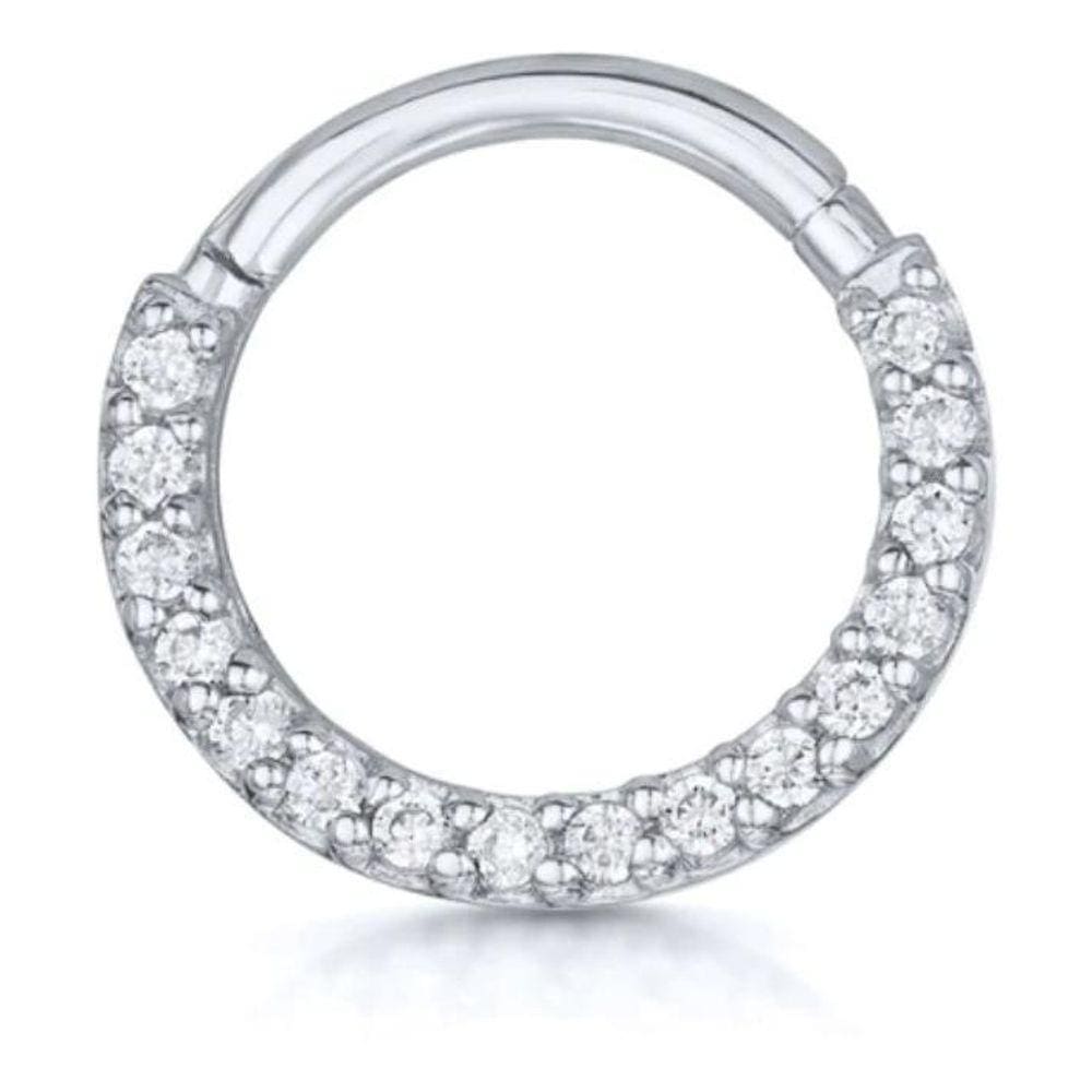 Piercing Argola Septo Daith Pedra De Zircônia Prata 925 7 Mm