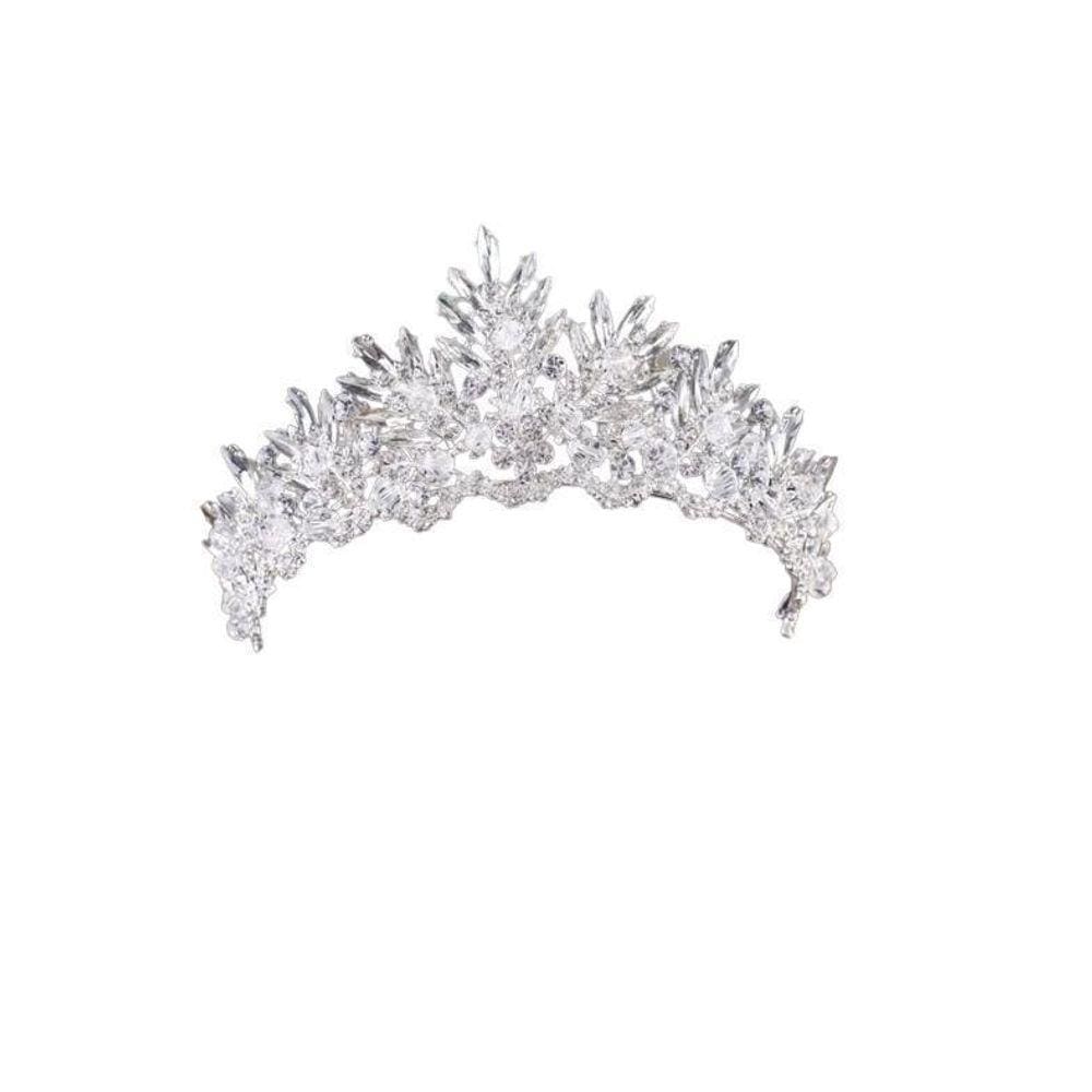 Coroa Tiara Cabelo Noiva Strass Prata Debutante Formatura