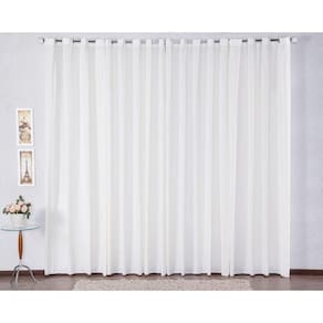 Cortina De Malha 200X160 Com Ilhós Sala De Jantar - Palha