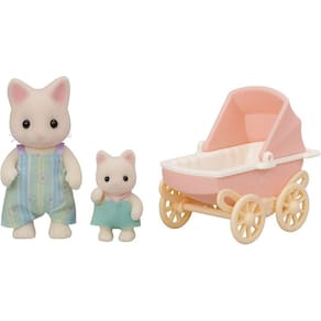 Sylvanian Families Conj Carrinho De Bebê Papai E Bebê Gatos