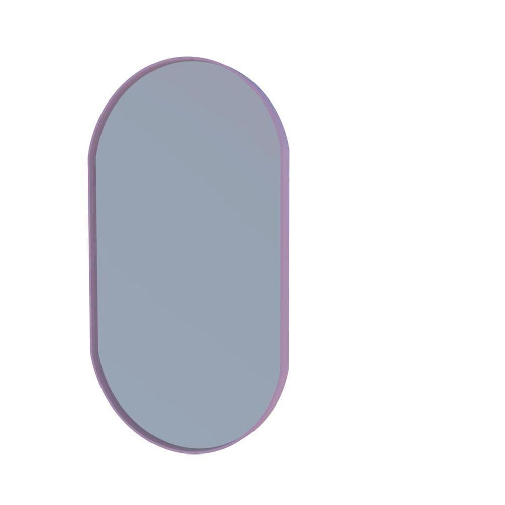 Espelho Decorativo Oval Corpo Inteiro Luxo Com Moldura Couro