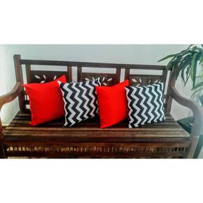 Kit De 4 Capas De Almofadas Decorativas Chevron Com Vermelho