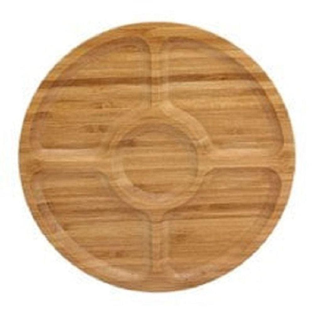 Petisqueira Com 5 Divisões Bambu 30X30X2Cm Mundiart Bg0001
