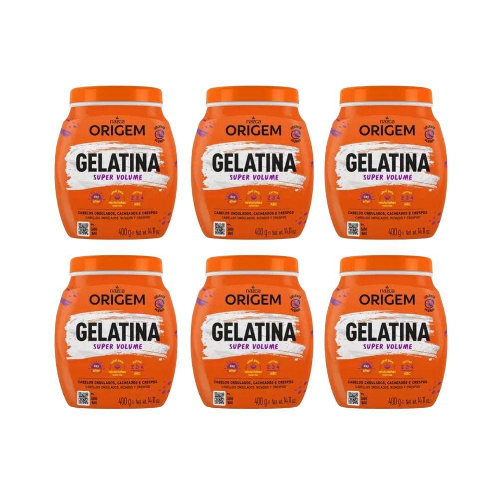 Gelatina Capilar Origem 400g Super Volume - Kit C/ 6un