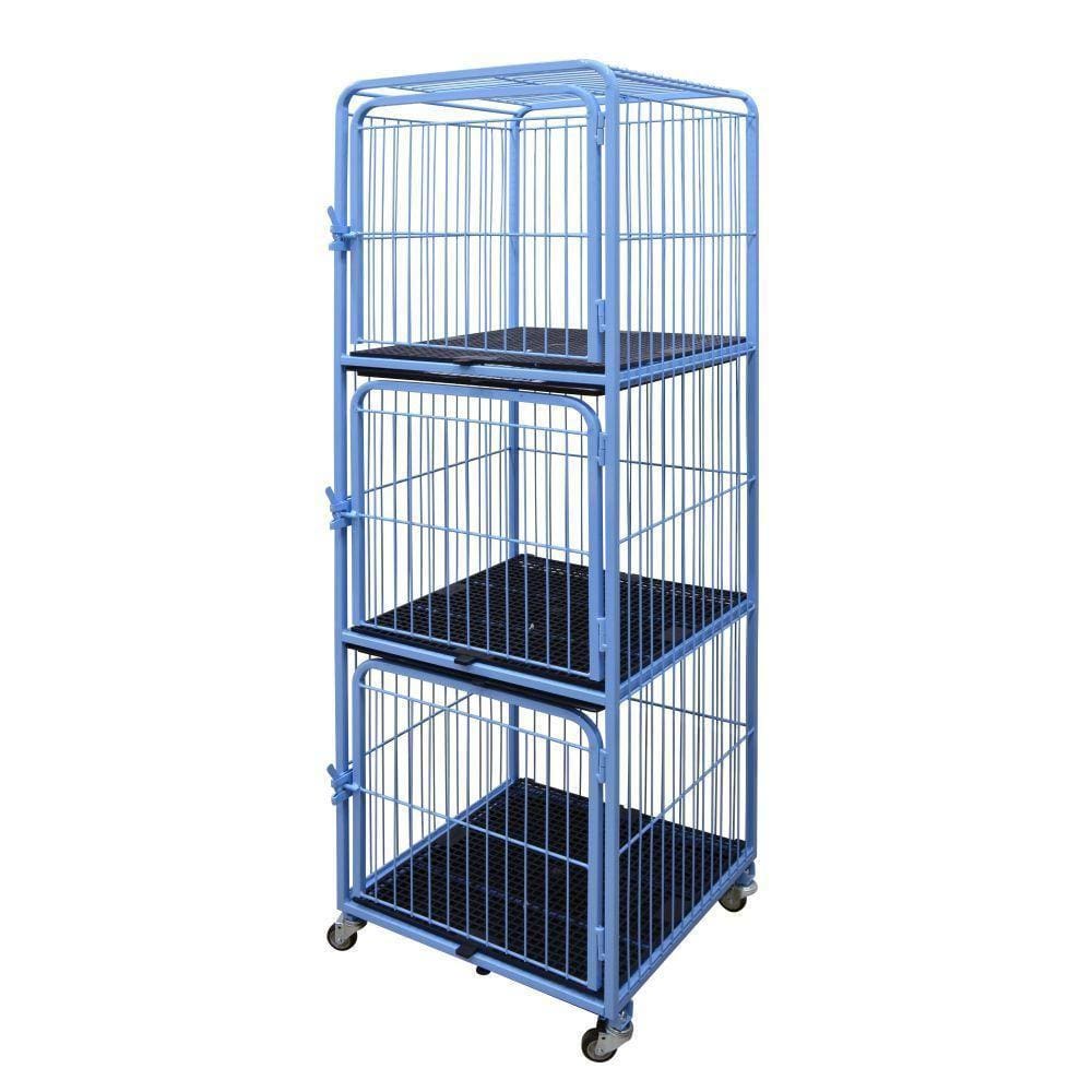 Canil Fixo 3 Lugares Mix Azul - Altura 15M