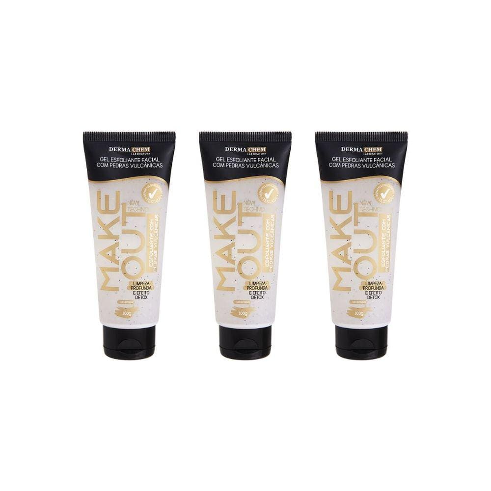 Gel Facial Dermachem Esfolia Make Out Pedra Vul 100g-Kit 3un
