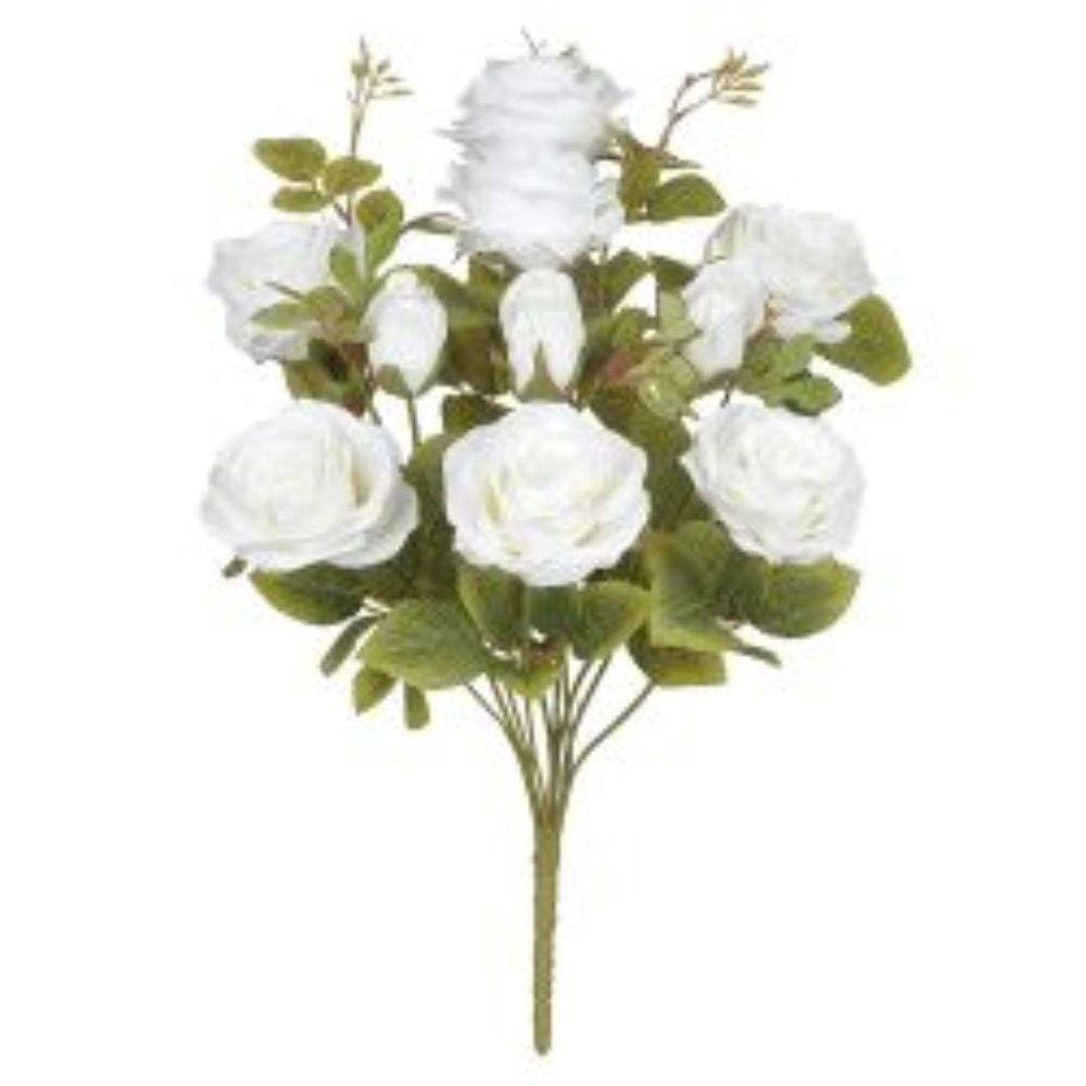 Buquê Rosa Microp. X10  Branco Outono  48Cm