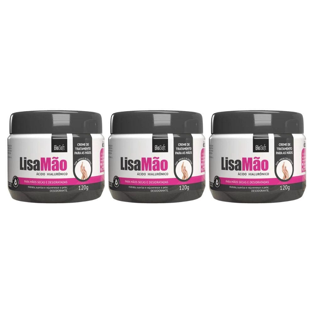 Creme Para Mãos Soft Hair 120g Ácido Hialurônico-Kit C/3un