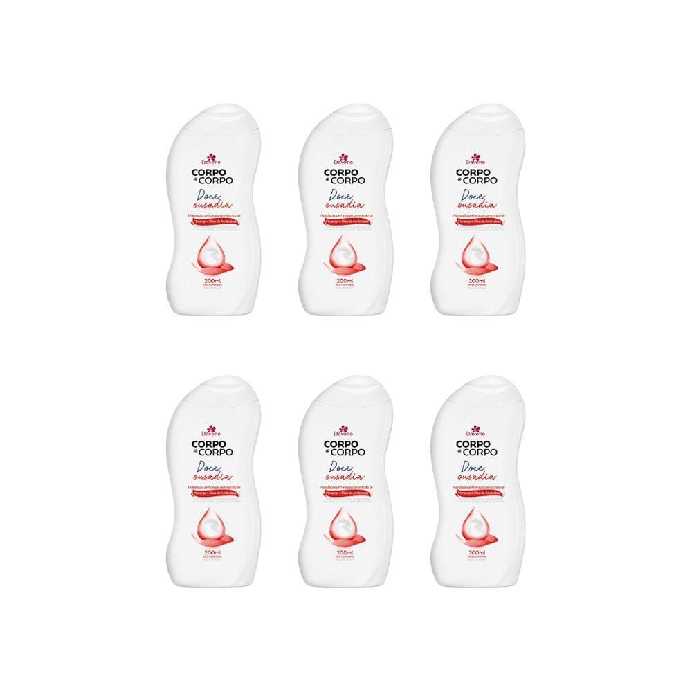Hidratante Corp Davene Corpo a Corpo 200ml Ousadia-Kit C/6un
