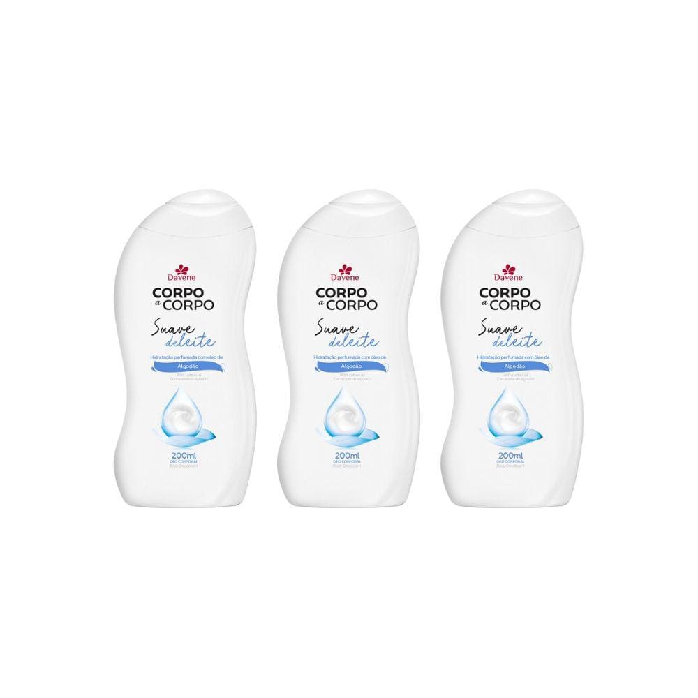 Hidratante Corporal Davene Corpo a Corpo 200ml Sv-Kit C/3un