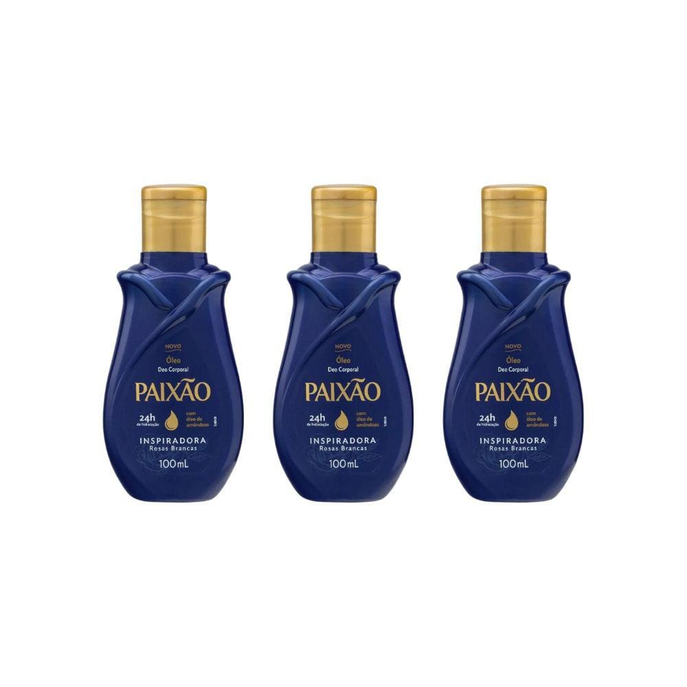 Oleo Corporal Paixao 100ml Inspiradora-Kit C/3un