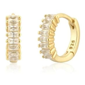 Brinco Argola Zircônia F Ouro Clicker 2 3 Furo - Dourado