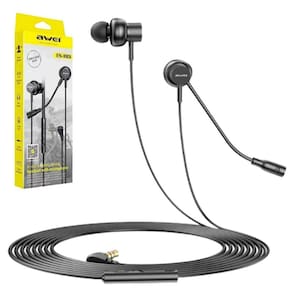 Fone De Ouvido Com Micro Fone Auxiliar Preto Awei Es-180I