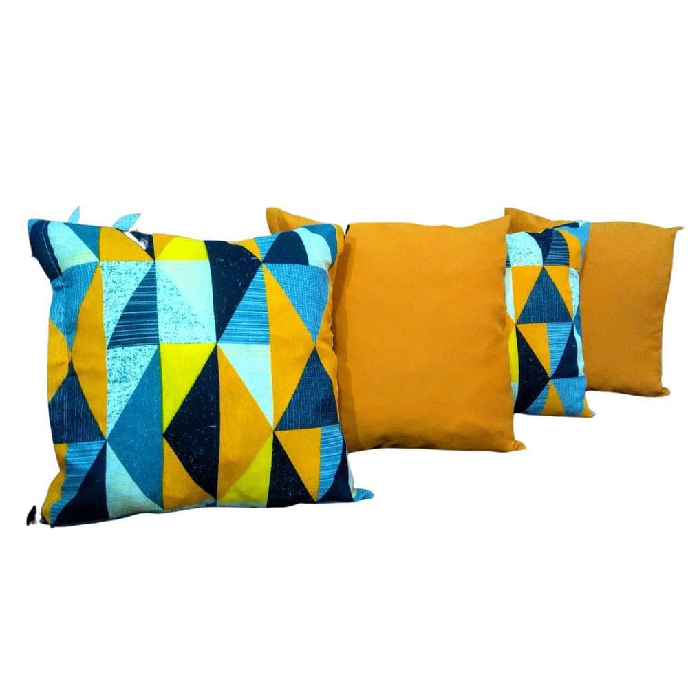 Kit 4 Capas De Almofadas 45X45 Gorgurinho/Oxford Mostarda