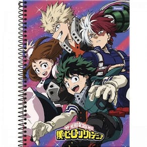Caderno Universitário Espiral Capa Dura 80 folhas - 1 matéria Turma: My Hero Academia