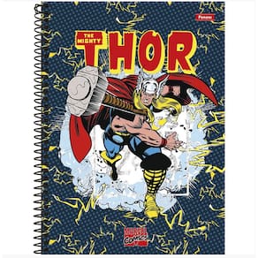 Caderno Universitário Espiral Capa Dura 80 folhas - 1 matéria The Mighty Thor: Marvel
