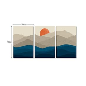 Kit 3 Quadros Telas Decorativas Paisagem Montanhas 100X60Cm