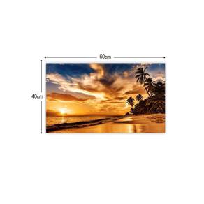 Quadro Tela Decorativa Paisagem Praia Com Coqueiro 60X40Cm