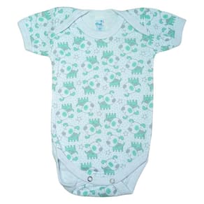 Body Bebê Manga Curta Estampado Dogs Verde - Bruno Baby