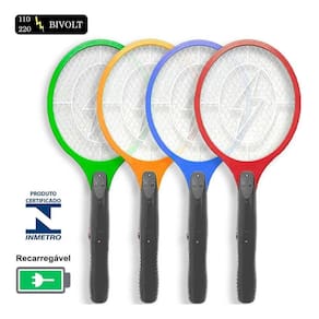 Raquete Mata Mosquito: Recarregável, Bivolt - Combate Eficaz