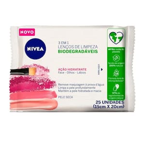 Lenços De Limpeza 3 Em 1 Pele Seca Nivea Ação Hidratante