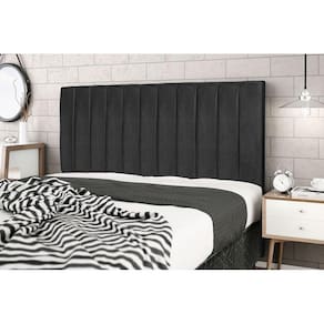 Cabeceira Leblon 1,38 preto casal decoração super luxo linha quratos sofisticados - Jbe Moveis
