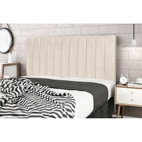 Cabeceira Leblon 1,38 bege casal decoração super luxo linha quratos sofisticados - Jbe Moveis