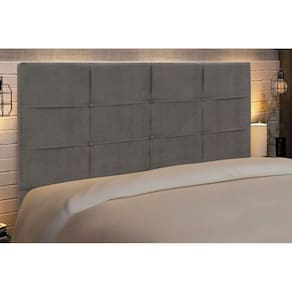 Cabeceira Style 0,88 cinza solteiro decoração super luxo linha quartos sofisticados - Jbe Moveis