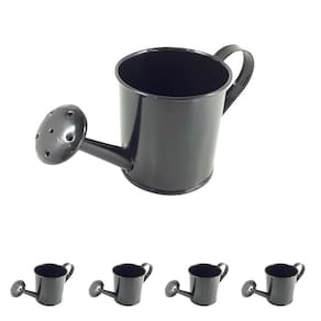 5Un Mini Regador De Metal Decoração Esmaltado Festa Preto