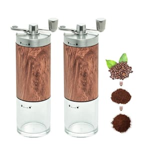 Kit 2 Moedores Café Manual Moinho Inox Estampa Madeira Wolff