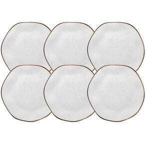 Prato de Sobremesa Ryo Maresia 21,5cm Porcelana Azul Claro