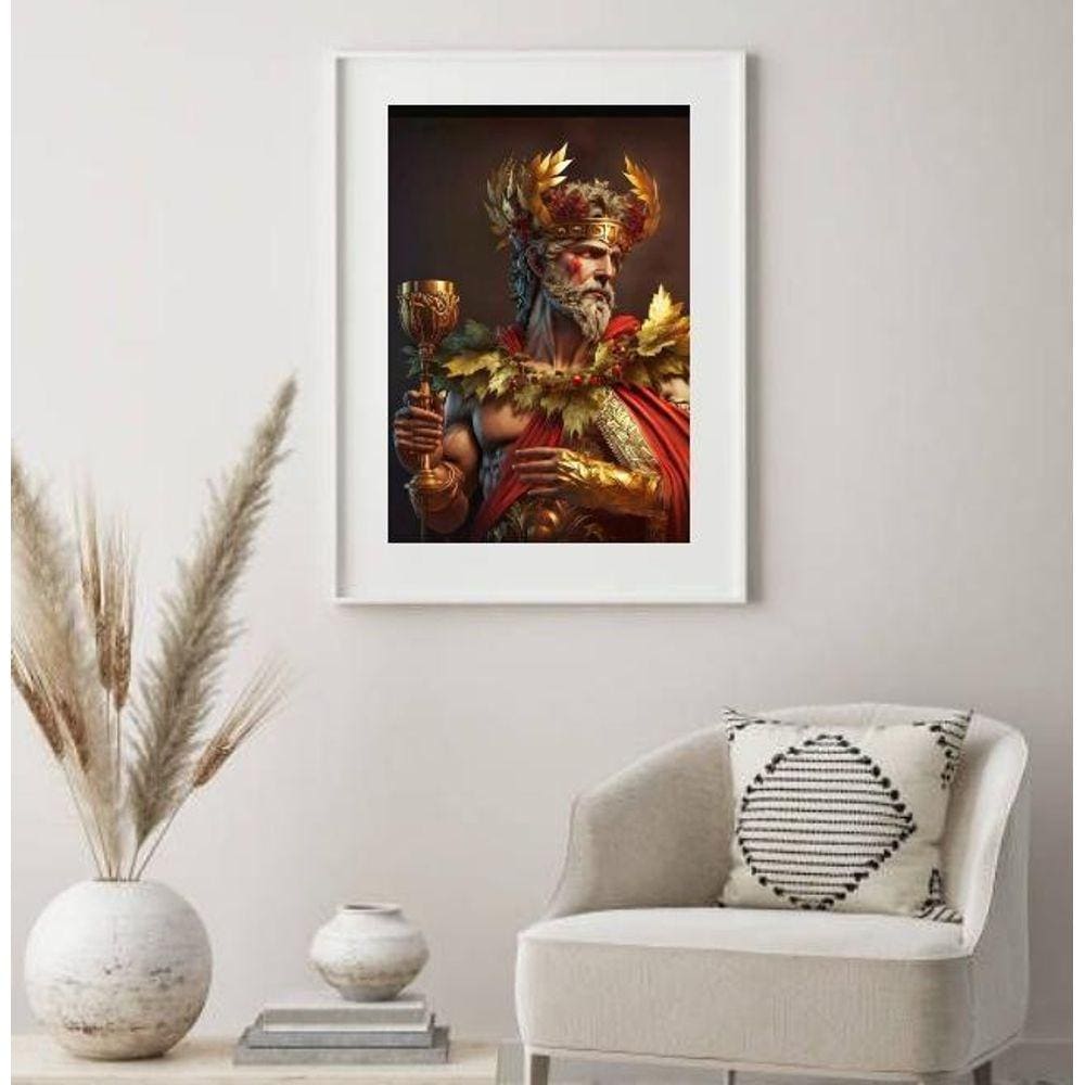 Quadro Decorativo Deus Do Vinho Dionísio - 60X48Cm