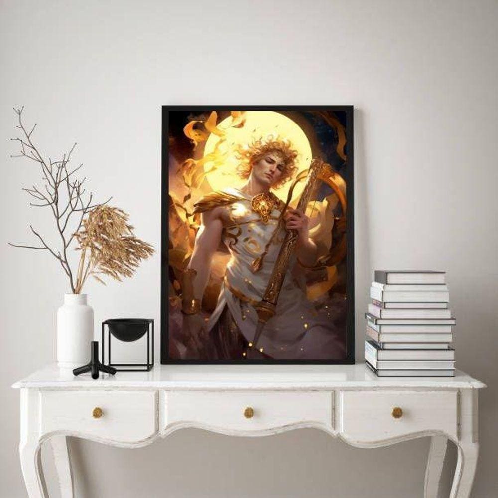 Quadro Decorativo Deus Do Sol- Apolo 24X18Cm