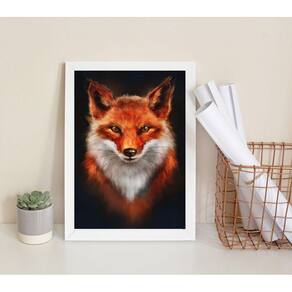 Quadro Decorativo Raposa- Arquétipo 24X18Cm - Com Vidro