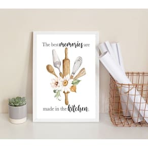 Quadro Decorativo Cozinha Melhores Memórias 33X24Cm - Vidro