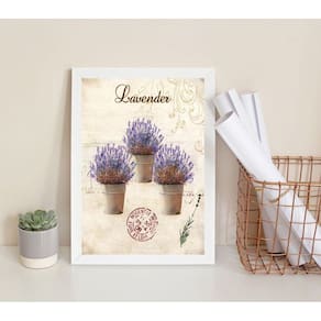 Quadro Decorativo Vasinhos De Lavanda 45X34Cm - Com Vidro