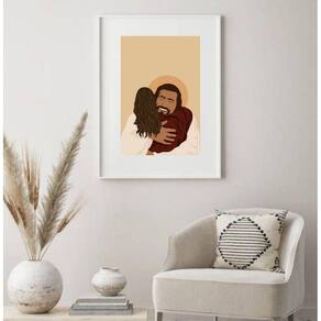 Quadro Decorativo Abraço De Cristo - 60X48Cm