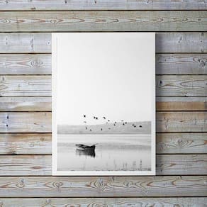 Quadro Decorativo Minimalista Fotografia Lago 45X34Cm