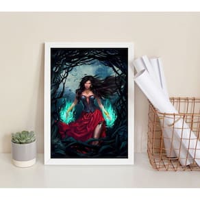 Quadro Pomba Gira Maria Farrapo 24X18Cm - Com Vidro